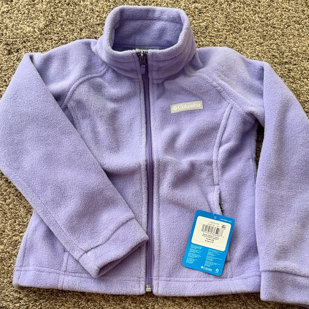 Columbia Lavender Full-Zip Fleece Jacket
